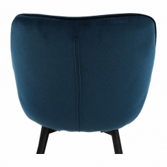 Design-Sessel, blauer Samtstoff, FEDRIS