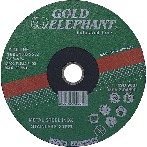 Tarcza tnąca Gold Elephant 41AA 115x1,0x22,2 mm do metalu i stali nierdzewnej A46TBF