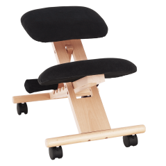 Ergonomischer Kniestuhl, Schwarz/Buche, GROCO
