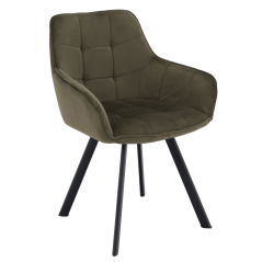 Designer-Sessel, Samt grün/schwarz, PETIN