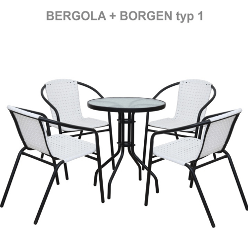 Jedálenský stôl, čierna oceľ/tvrdené sklo, BORGEN TYP 2