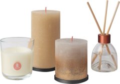 Set Bolsius, Home sweet home, Geschenk, 3 Kerzen + Diffusor, parfümiert, Vanille