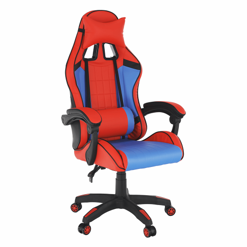 Pisarniški/gaming stol, modro/rdeč, SPIDEX