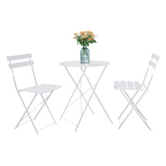 Gartenset 1+2, weiß, Stahl, OBAX