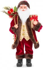 Dekorace MagicHome Vánoce, Santa s dárky, 80 cm