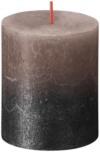 Sviečka bolsius Rustic, Vianočná, Sunset Creamy Caramel+ Anthracite, 80/68 mm