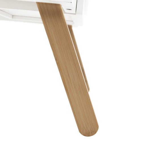 Stolik boczny na laptopa/uchwyt na tablet, biały/naturalny bambus, MELTEN