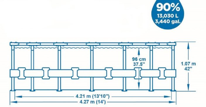 Basen Bestway® Steel Pro MAX, 5614Z, filtr, pompa, drabina, plandeka, 4,27mx 1,07m