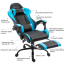 Fotel biurowy/gamingowy z podstawą, czarno/niebieski, TARUN