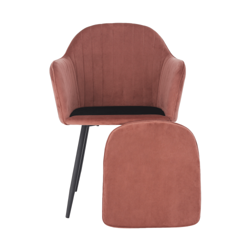 Designerski fotel, tkanina Velvet w kolorze różowo-brązowym, CYRKON - WYPRZEDAŻ