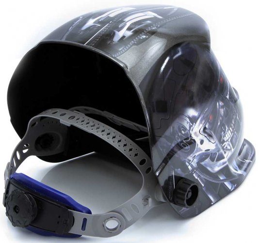 Samozatemnitvena varilna čelada z robotsko nalepko, vizir 95 x 43 mm, MAR-POL