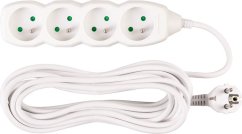 Kabel DG-F804B L-7 m, przedłużacz, biały, 4x gniazdo