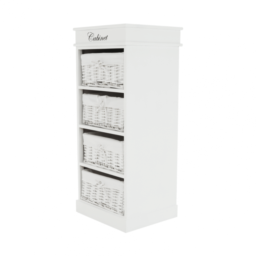 Kommode mit 4 Schubladen, weiß, BLANCO