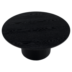 Couchtisch, schwarz, Durchmesser 80 cm, MAHIR TYP 2