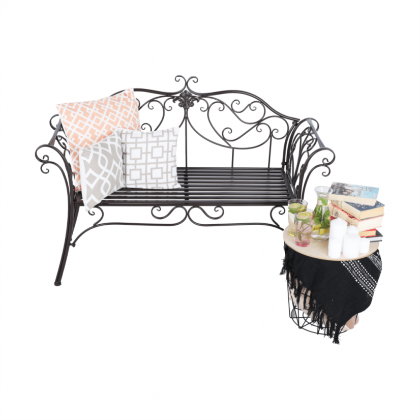 Záhradná lavička, hnedá, ETELIA