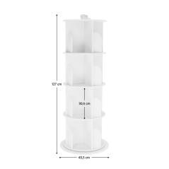 Drehregal, 4 Böden, weiß, ERION TYP 1 + Geschenk (akce)