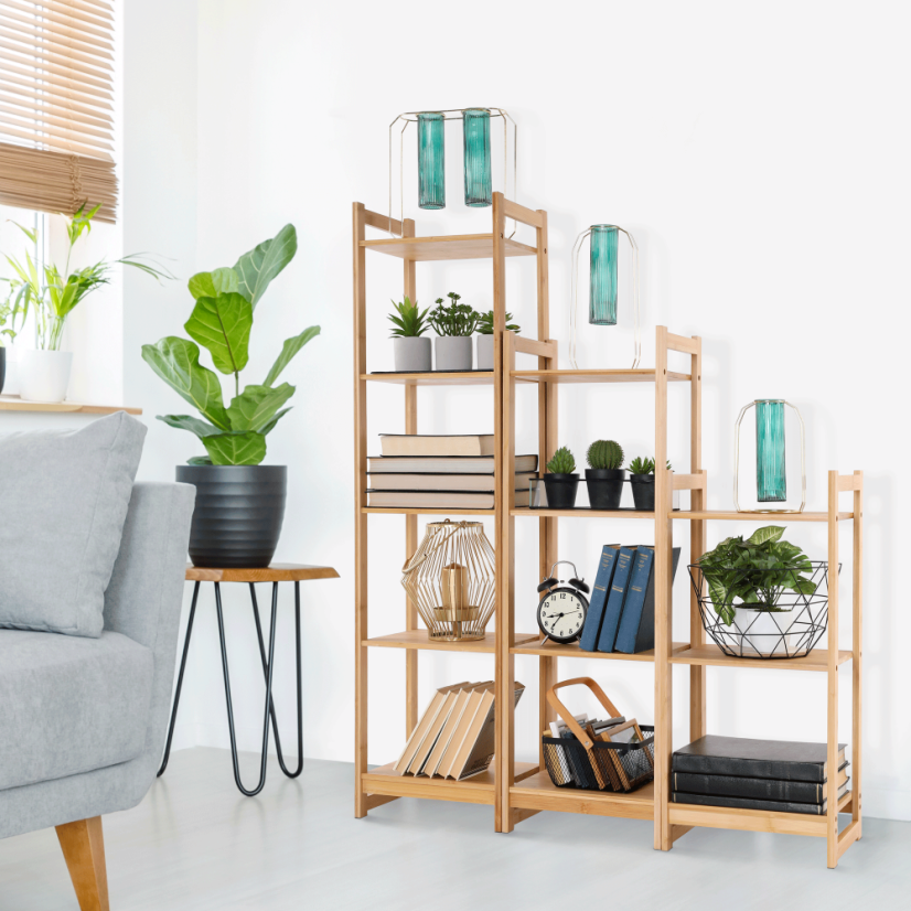 Regal mit 3 Ablagen, Naturbambus, IMPEROR TYP 1