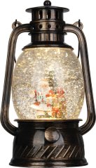 Lampáš MagicHome Vianoce, santa, plast, čierny, 1xLED teplá biela, 12x10x20.5 cm, 3xAA