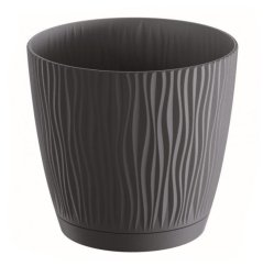 Blumentopf UH o168mm Höhe 157mm, 2,3L SANDY P anthrazit, mit Schale KLC