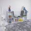 Kinderbücherregal mit Sitz, weiß/braun, FERIA