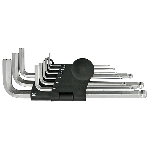Strend Pro HK0045 Schraubenschlüsselsatz, 9-teilig, Sechskant, Stecknuss, Inbusschlüssel mit Kugel