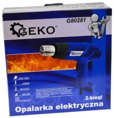 Heißluftpistole 2.000 W, 4 Düsen, 2 Temperaturstufen, 350/550 C°, GEKO
