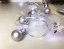 MagicHome Christmas Ball lánc, 20 LED hideg fehér, golyókkal és pelyhekkel, ezüst, 2xAA, egyszerű világítás, világítás, L-1,9 m
