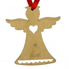 MagicHome božićni ukras, anđeo NOEL, viseći, zlatni, pak. 5 kom