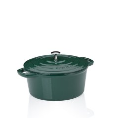 Pekáč litinový s poklicí Calido kulatý smaragdově zelená 26x12 cm 4,6l Pekáč litinový s poklicí Calido kulatý smaragdově zelená 26x12 cm 4,6l
