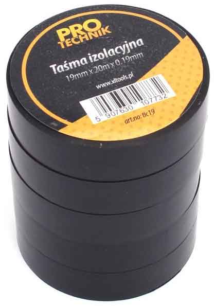 Isolierband PVC 19 mm x 20 m x 0,19 mm, schwarz, PRO-TECHNIK