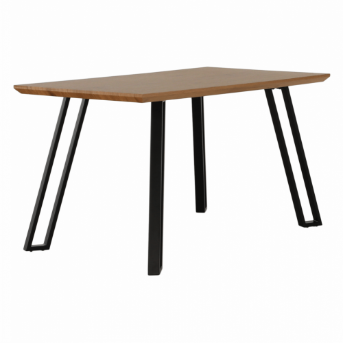 Jedilna miza, hrast/črna, 140x80 cm, PEDAL