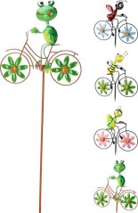Dekorácia zapichovacia hmyz na bicykli 80 cm mix
