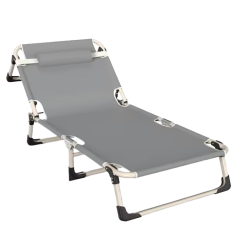 Gartenliege, grau/beige, BOVRY