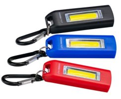 Lampa Strend Pro Breloc, breloc, pandantiv, cu carabina, mix de culori, 75 lm, incarcare USB, 74x25x15 mm, sellbox 24 buc.