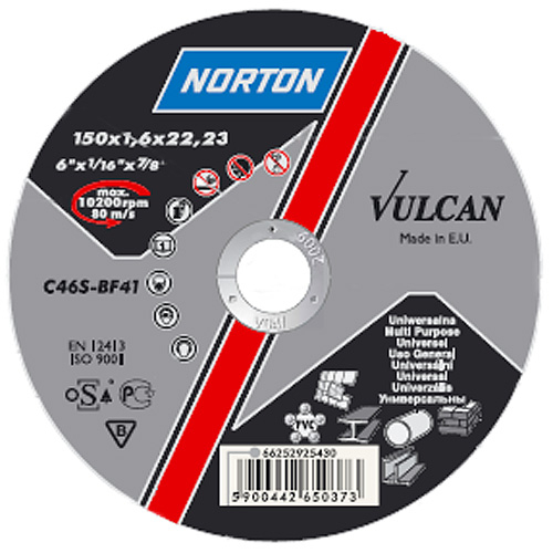 Disc NORTON Vulcan A 180x2,0x22 A30S-BF41, taiere pentru metal si otel inoxidabil