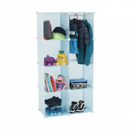Otroška modularna omara, modra/otroški vzorec, FRIN