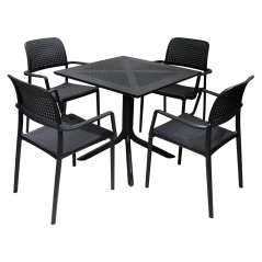 Vrtni stol, crni, DENTON NOVO