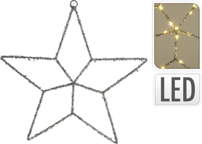 Dekorace hvězda 30 LED 45 cm