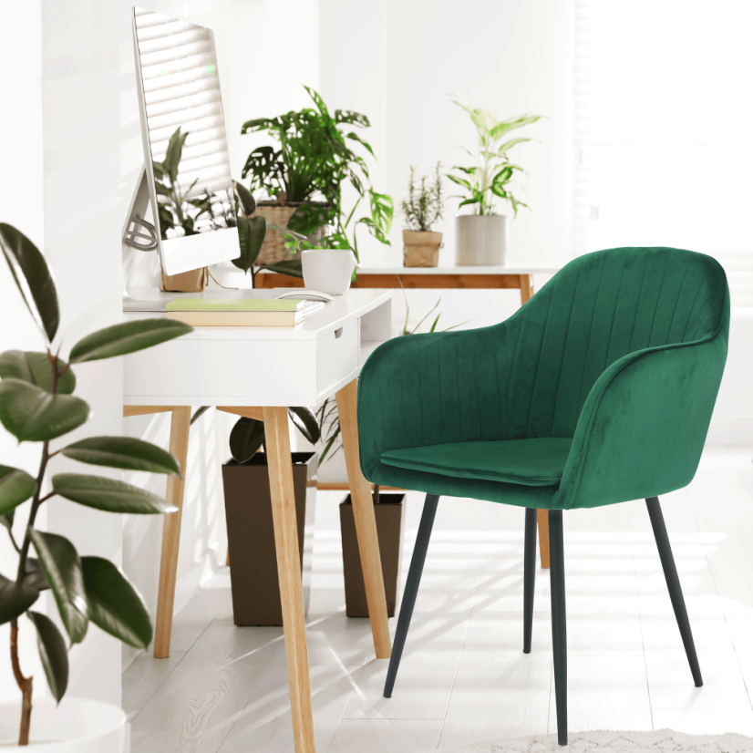 Designer-Sessel, smaragdgrüner Samtstoff, ZIRKON