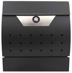 Poštová schránka, 34x10x37,5cm, polkruhová čierna nerezová, XL-TOOLS