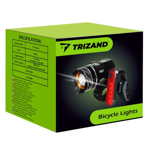T6 USB svetlo na bicykel + zadné svetlo 23681