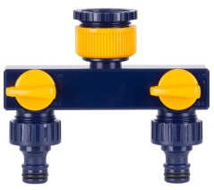 Strend Pro Garden-Kupplung, Hub, 2-Wege, Garten, mit Ventilen (akce)