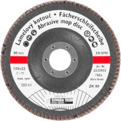 Kotuc 765X STD, 125x22,2mm, P080, lamellás, T29 ferde, cirkónium, cirkon