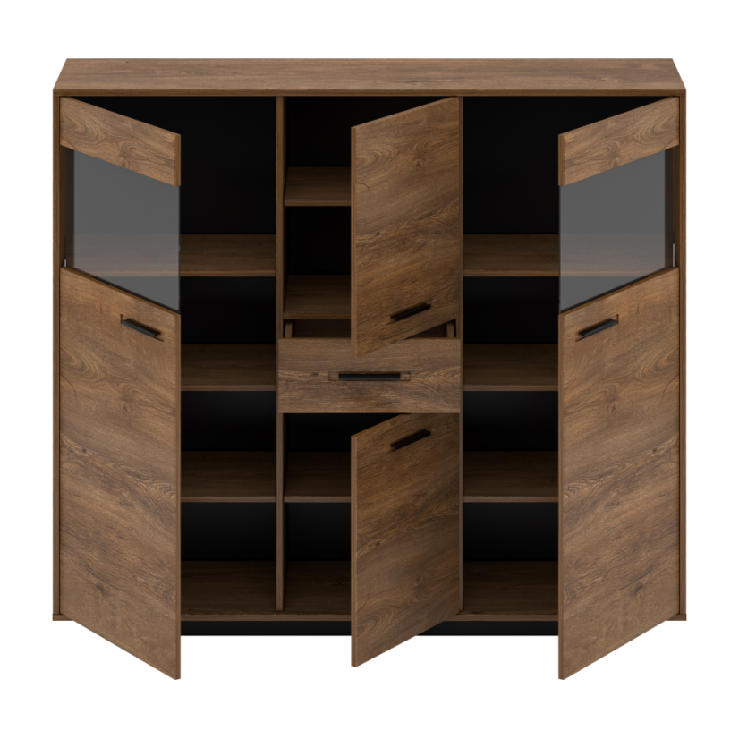 Komoda, dub bolzano / černá, DELIS K