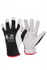 Kombinirane rokavice, tekstil-usnje TECHNIK WINTER črno-bele 10&quot;