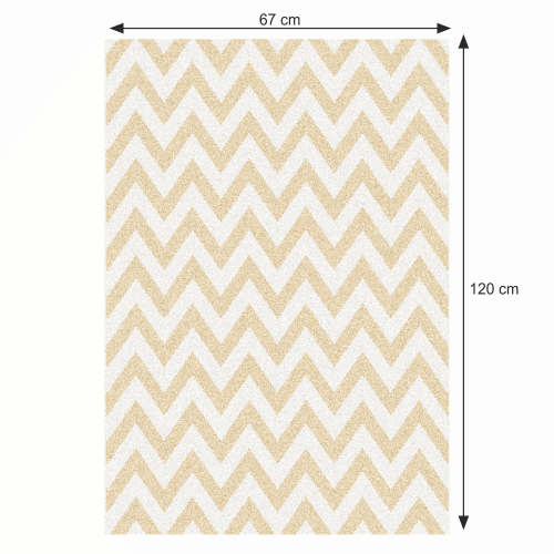 Teppich, beige-weißes Muster, 67x120, ADISA TYP 2