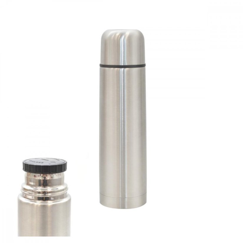 Thermoskanne 1 l aus Edelstahl mit Volldeckel Skveler