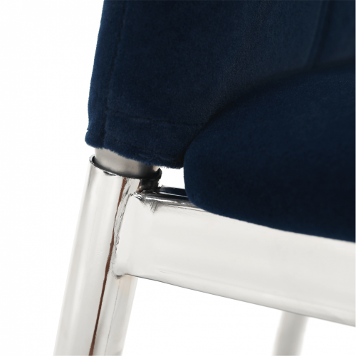 Jedilni stol, modra tkanina Velvet/krom, OLIVA NOVO