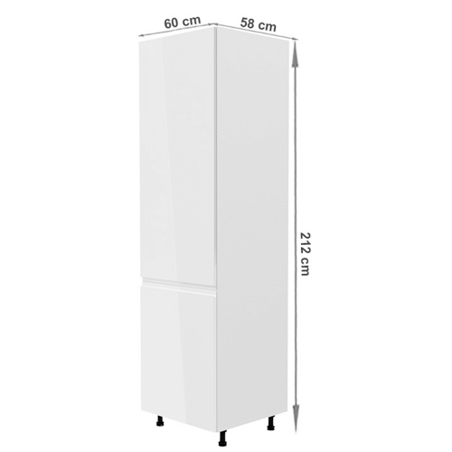 Kühlschrankschrank, Weiß/Weiß Extra Hochglanz, links, AURORA D60ZL
