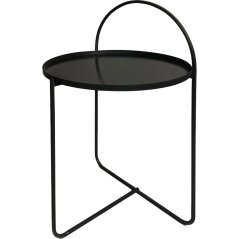 65 cm-es fém kisasztal, fekete